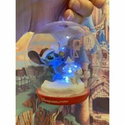 Boule De Noël Stitch Et Son Canard Lumineuse Disneyland Paris