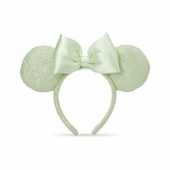 Disney Parks Mint Green Sequin Minnie Ears W/ Bow Headband New